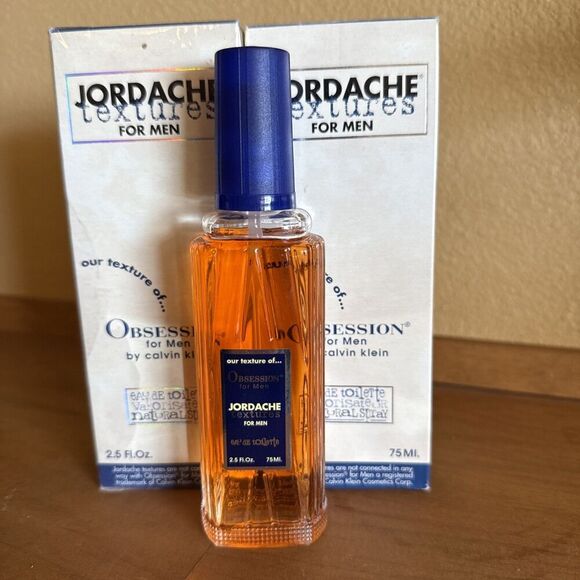 JORDACHE TEXTURES For Men  Obsession By Calvin Klein 2.5 Fl. Oz. Two Bottle - Picture 5 of 5